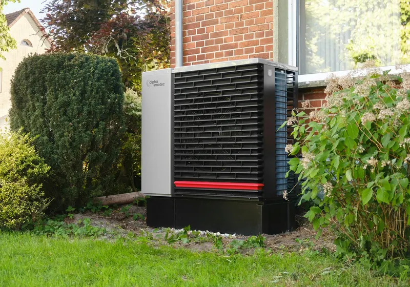 Standby generator beside a house